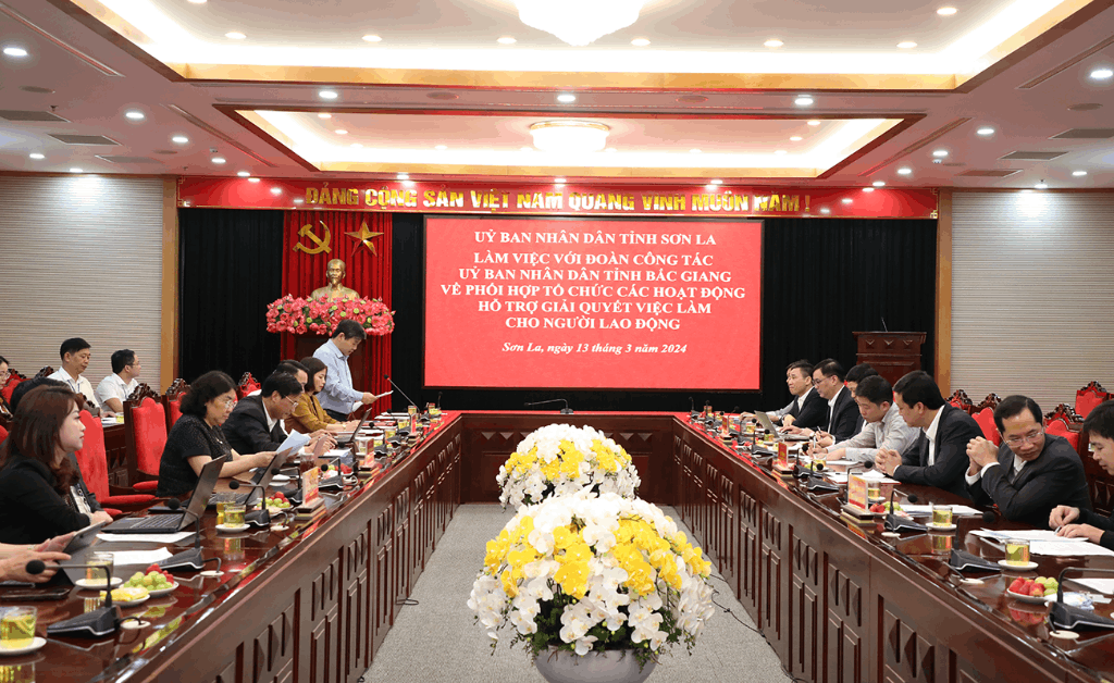 北江省工作代表团与山罗省就促进劳动力吸引举行会谈
